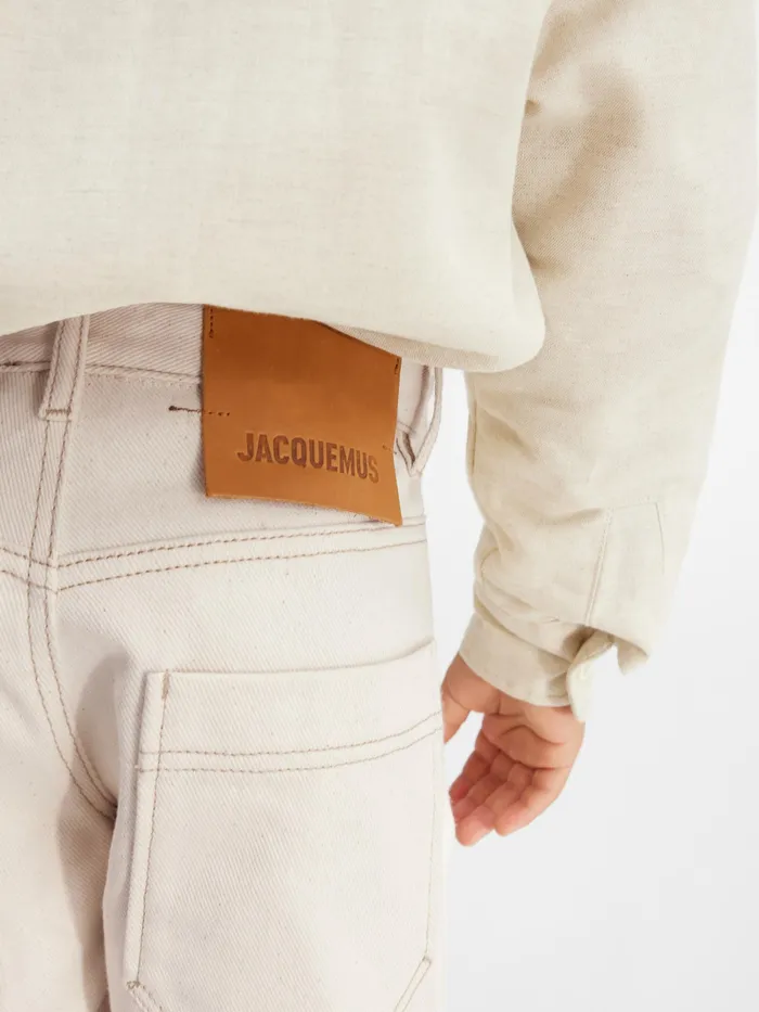 JACQUEMUS Bottoms Denim Workwear Shorts Offwhite 8211 Kids
