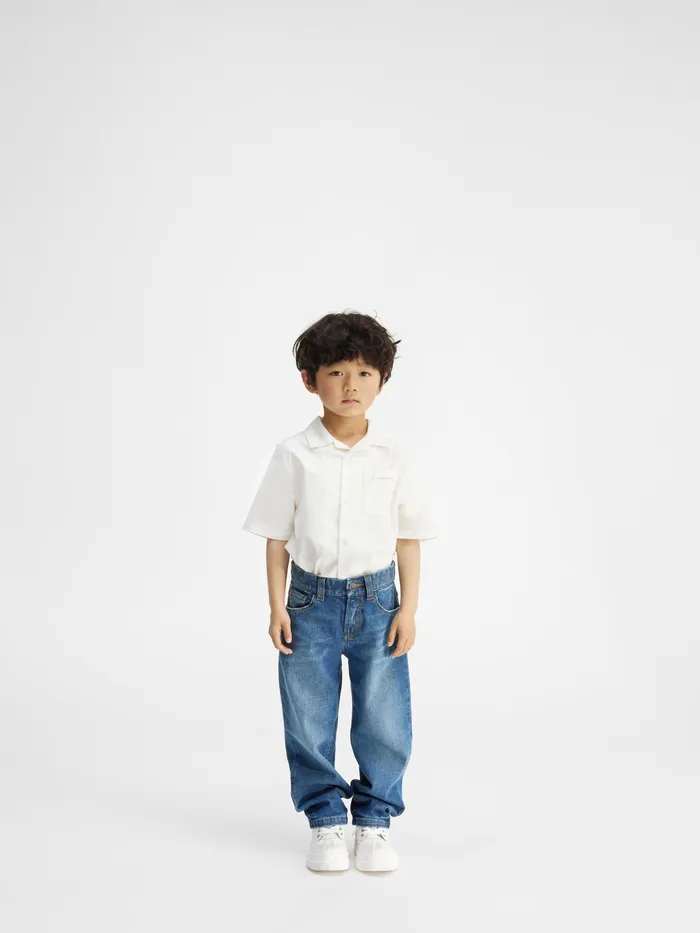JACQUEMUS Bottoms FivePocket Denim Pants Bluetabac 8211 Kids