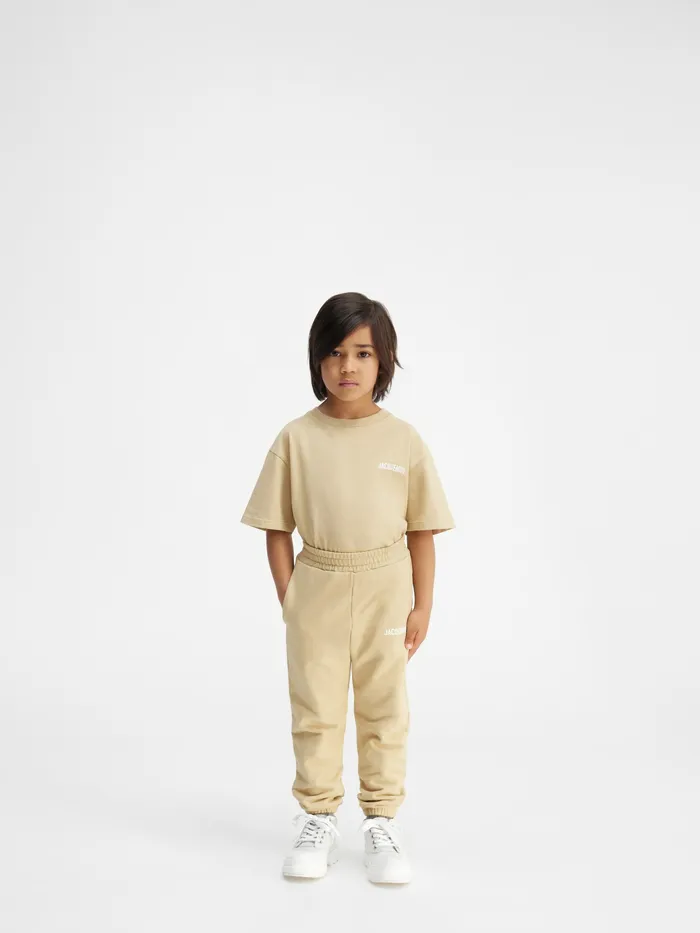 JACQUEMUS Bottoms Jogging Suit With Printed Logo Dark Beige 8211 Kids