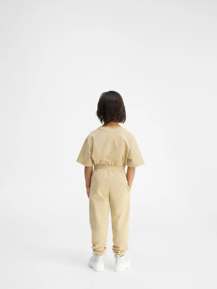 JACQUEMUS Bottoms Jogging Suit With Printed Logo Dark Beige 8211 Kids