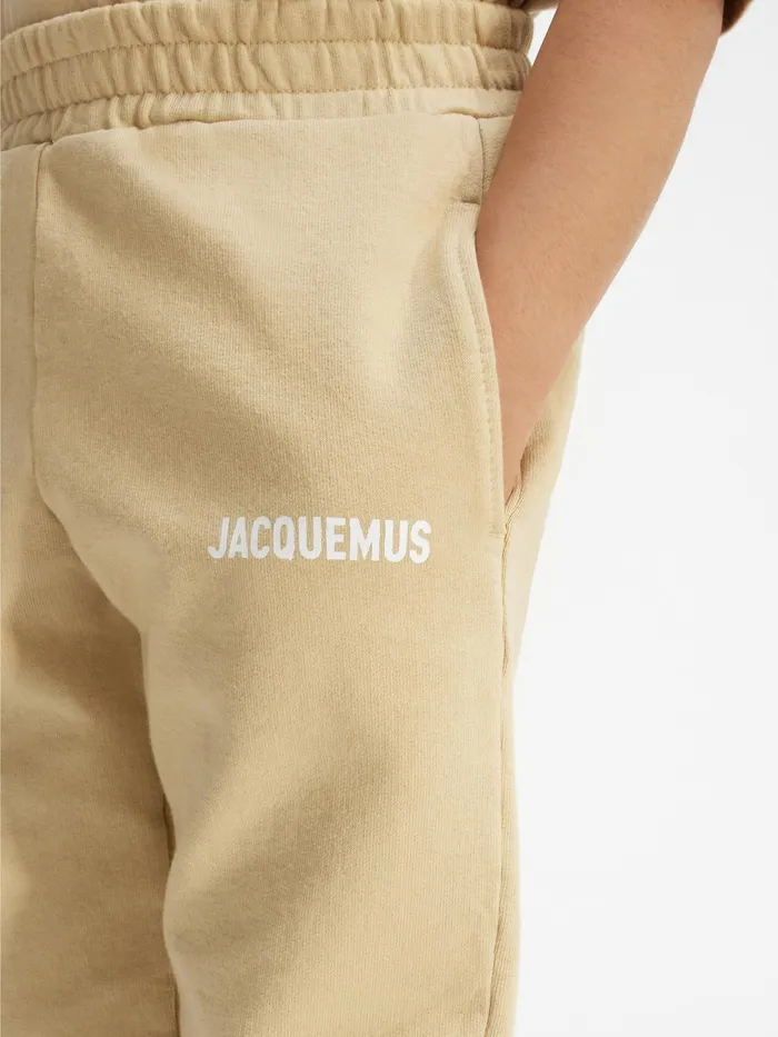 JACQUEMUS Bottoms Jogging Suit With Printed Logo Dark Beige 8211 Kids