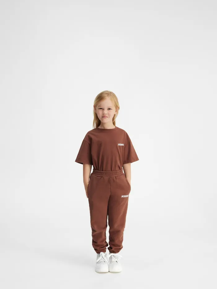 JACQUEMUS Bottoms Jogging Suit With Printed Logo Dark Brown 8211 Kids