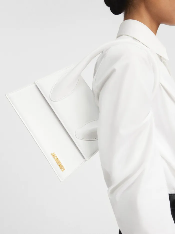 JACQUEMUS Chiquitos Large Leather Handbag White 8211 Women