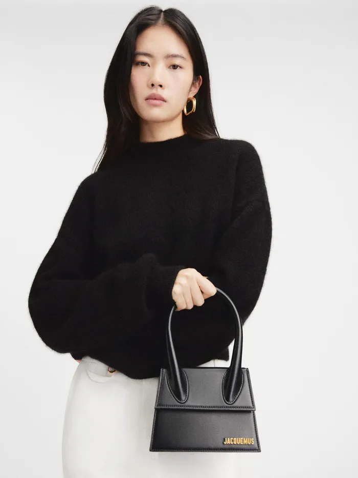 JACQUEMUS Chiquitos Leather Handbag Black 8211 Women