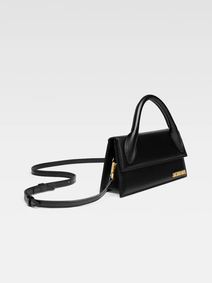 JACQUEMUS Chiquitos Long Leather Handbag Black 8211 Women