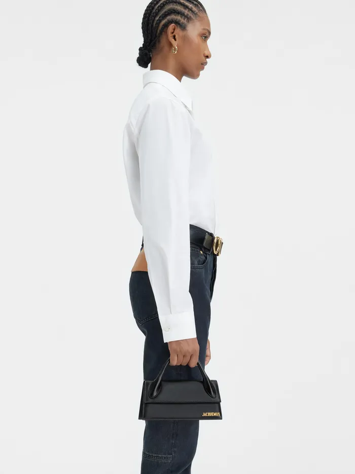 JACQUEMUS Chiquitos Long Leather Handbag Black 8211 Women