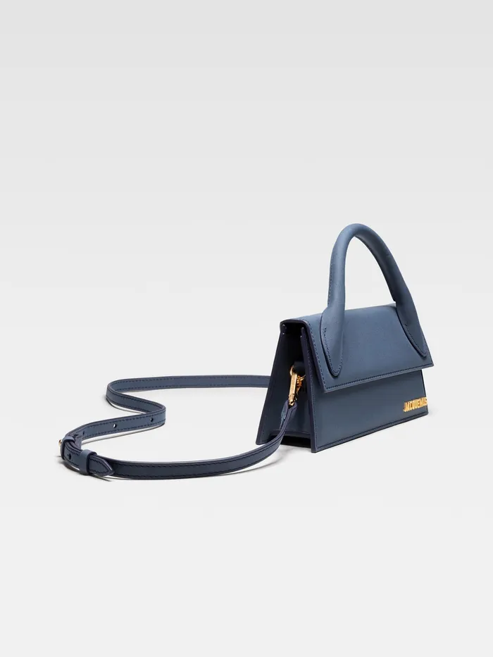 JACQUEMUS Chiquitos Long Leather Handbag Dark Navy 8211 Women