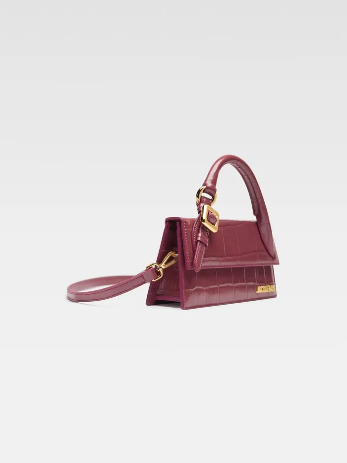 JACQUEMUS Chiquitos Long Signature Buckled Handbag Dark Burgundy 8211 Women