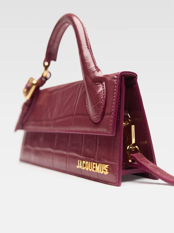 JACQUEMUS Chiquitos Long Signature Buckled Handbag Dark Burgundy 8211 Women