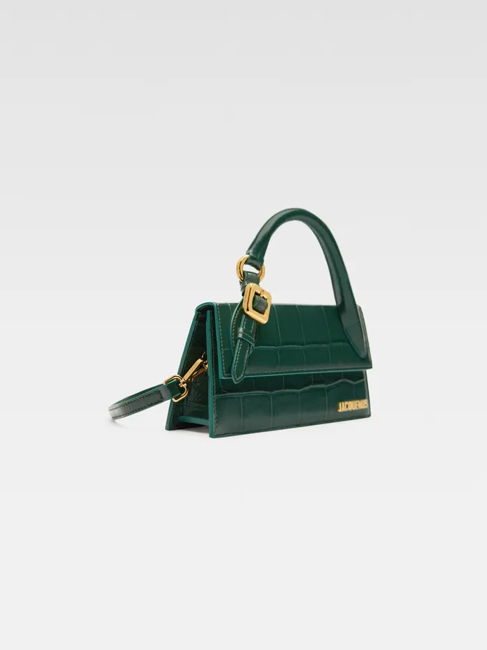 JACQUEMUS Chiquitos Long Signature Buckled Handbag Dark Green 8211 Women