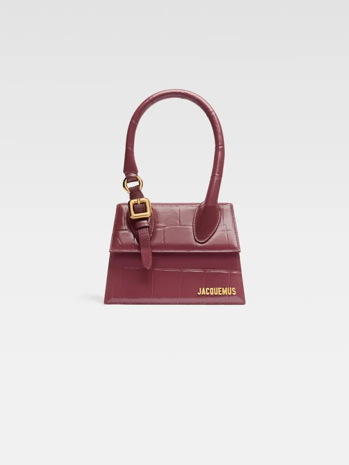 JACQUEMUS Chiquitos Signature Buckled Handbag Dark Burgundy 8211 Women