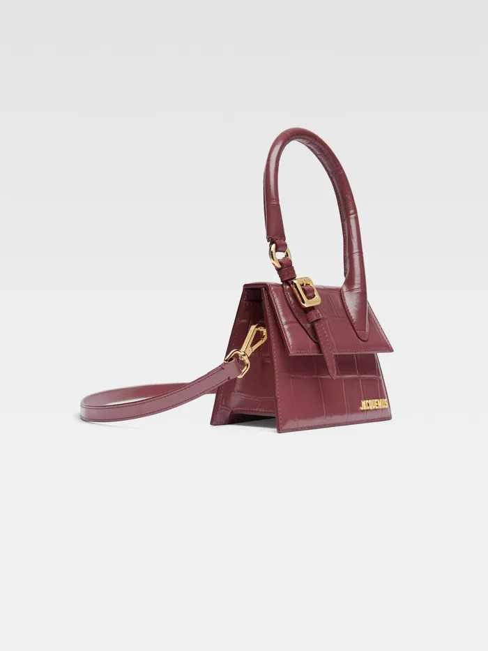 JACQUEMUS Chiquitos Signature Buckled Handbag Dark Burgundy 8211 Women