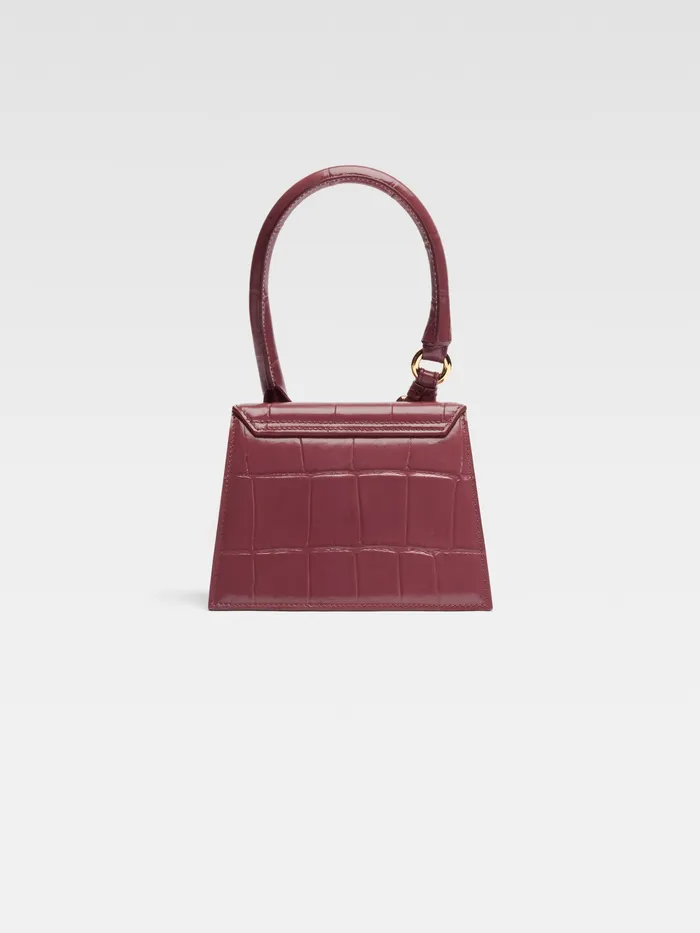JACQUEMUS Chiquitos Signature Buckled Handbag Dark Burgundy 8211 Women