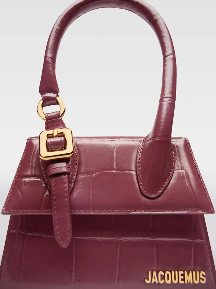 JACQUEMUS Chiquitos Signature Buckled Handbag Dark Burgundy 8211 Women