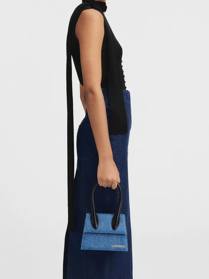 JACQUEMUS Chiquitos Signature Denim Handbag Blue 8211 Women
