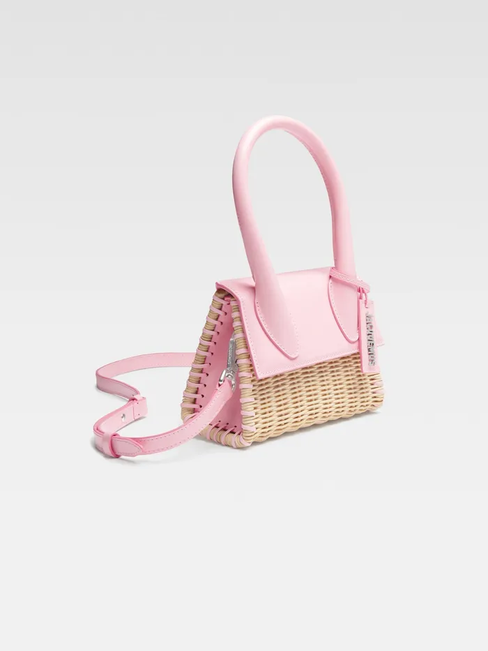 JACQUEMUS Chiquitos Wicker Signature Handbag Pale Pink 8211 Women