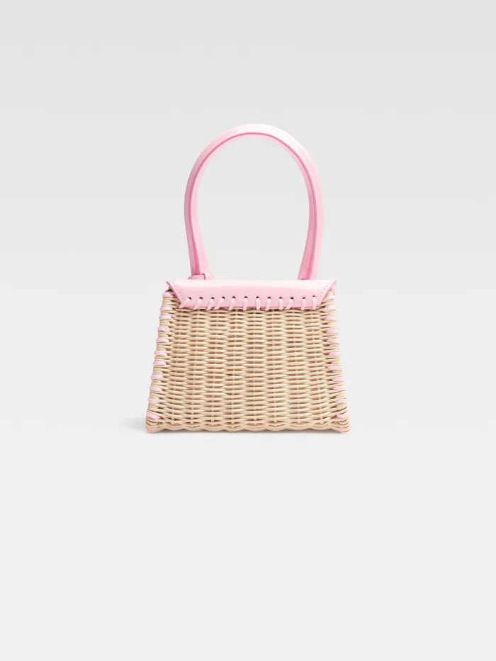 JACQUEMUS Chiquitos Wicker Signature Handbag Pale Pink 8211 Women