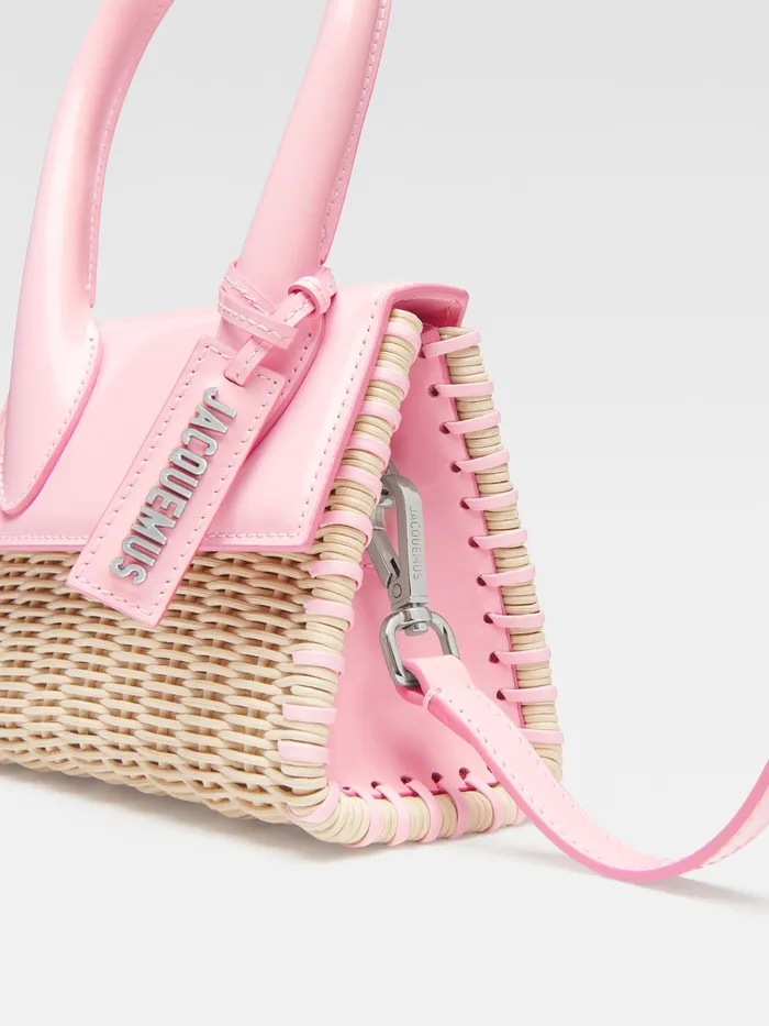 JACQUEMUS Chiquitos Wicker Signature Handbag Pale Pink 8211 Women