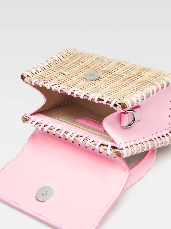 JACQUEMUS Chiquitos Wicker Signature Handbag Pale Pink 8211 Women