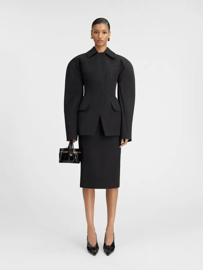 JACQUEMUS Coats and Jackets Belted Backless Jacket Black 8211 Women
