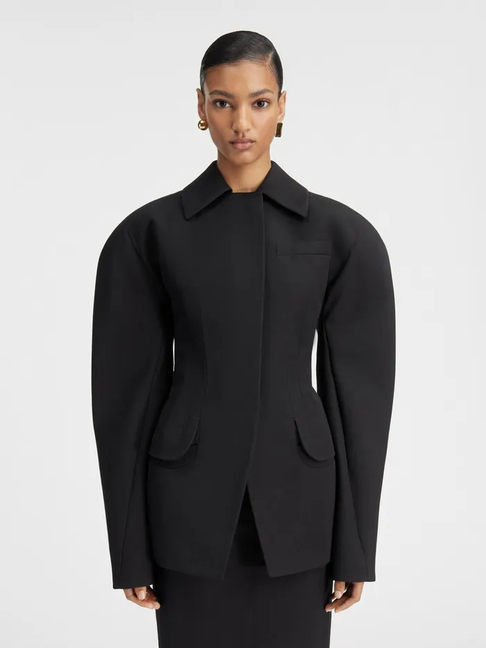 JACQUEMUS Coats and Jackets Belted Backless Jacket Black 8211 Women