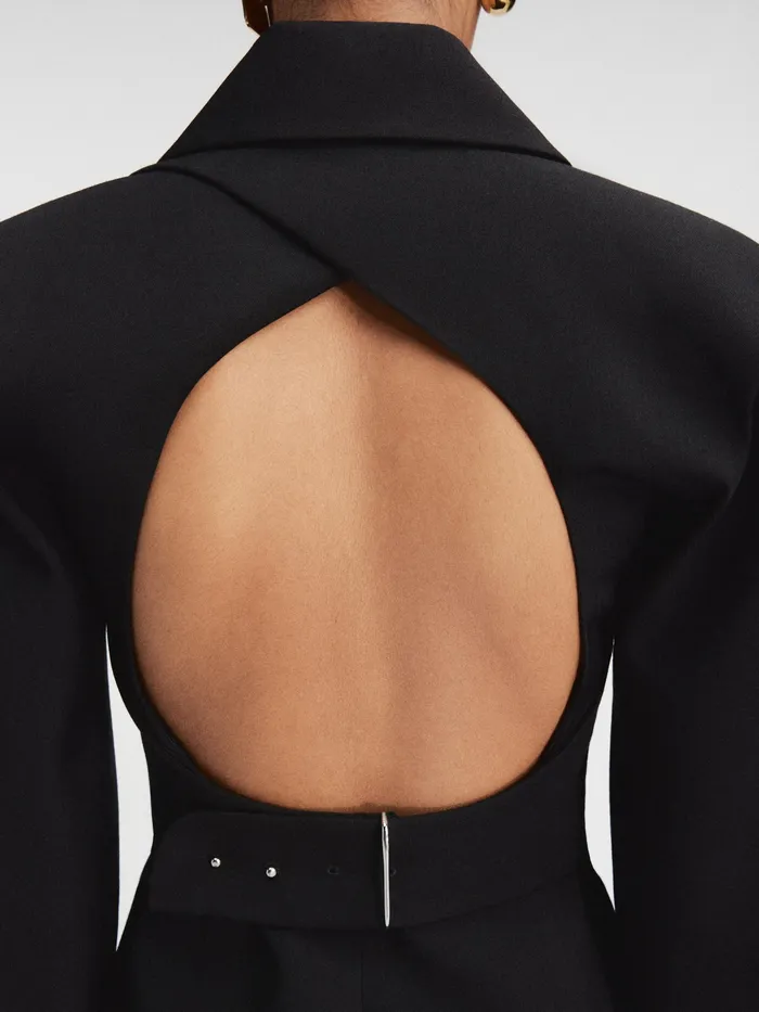 JACQUEMUS Coats and Jackets Belted Backless Jacket Black 8211 Women