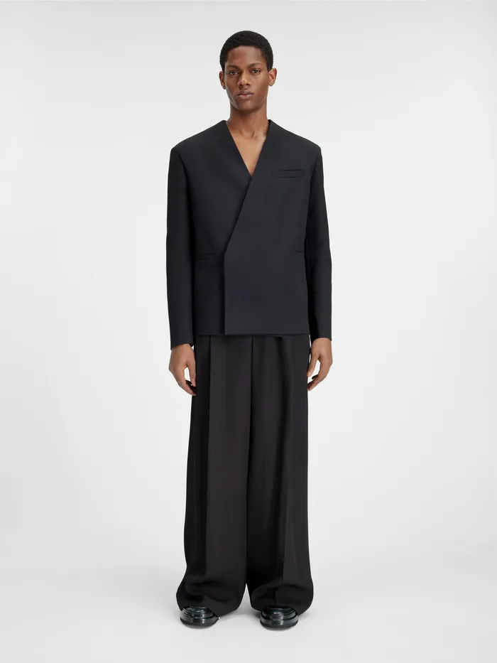 JACQUEMUS Coats and Jackets Collarless Blazer Black 8211 Men