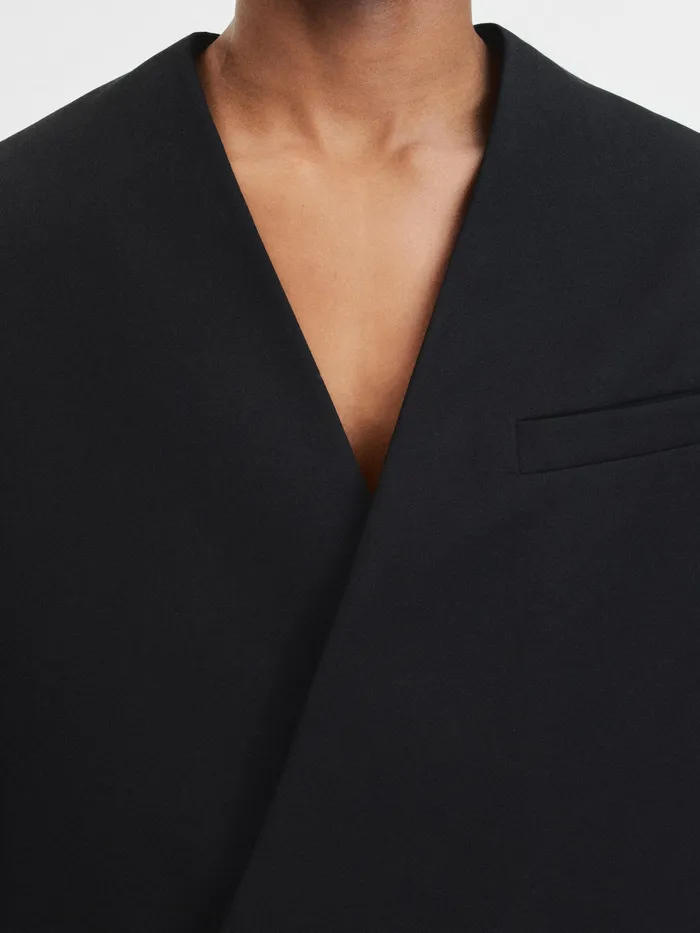 JACQUEMUS Coats and Jackets Collarless Blazer Black 8211 Men
