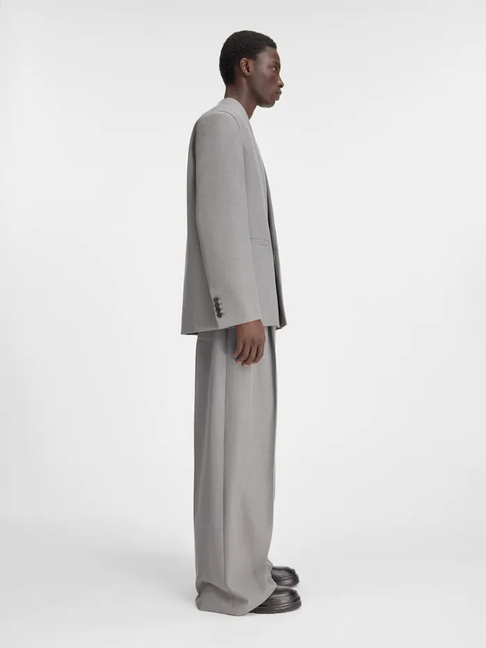 JACQUEMUS Coats and Jackets Collarless Blazer Grey 8211 Men