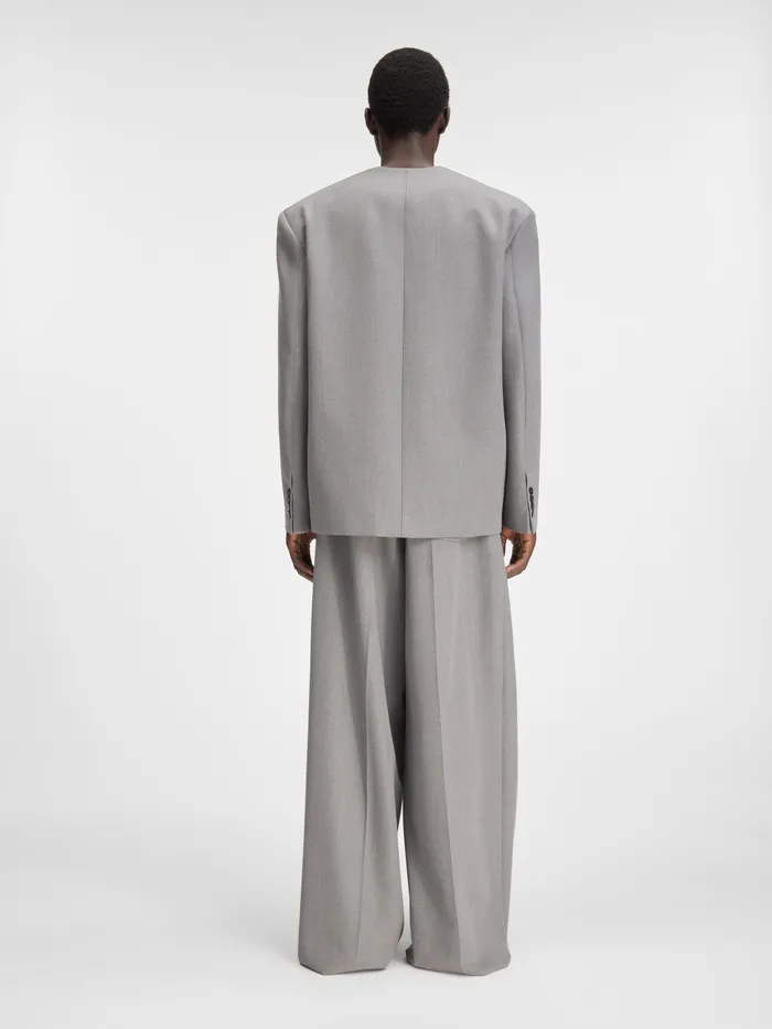 JACQUEMUS Coats and Jackets Collarless Blazer Grey 8211 Men