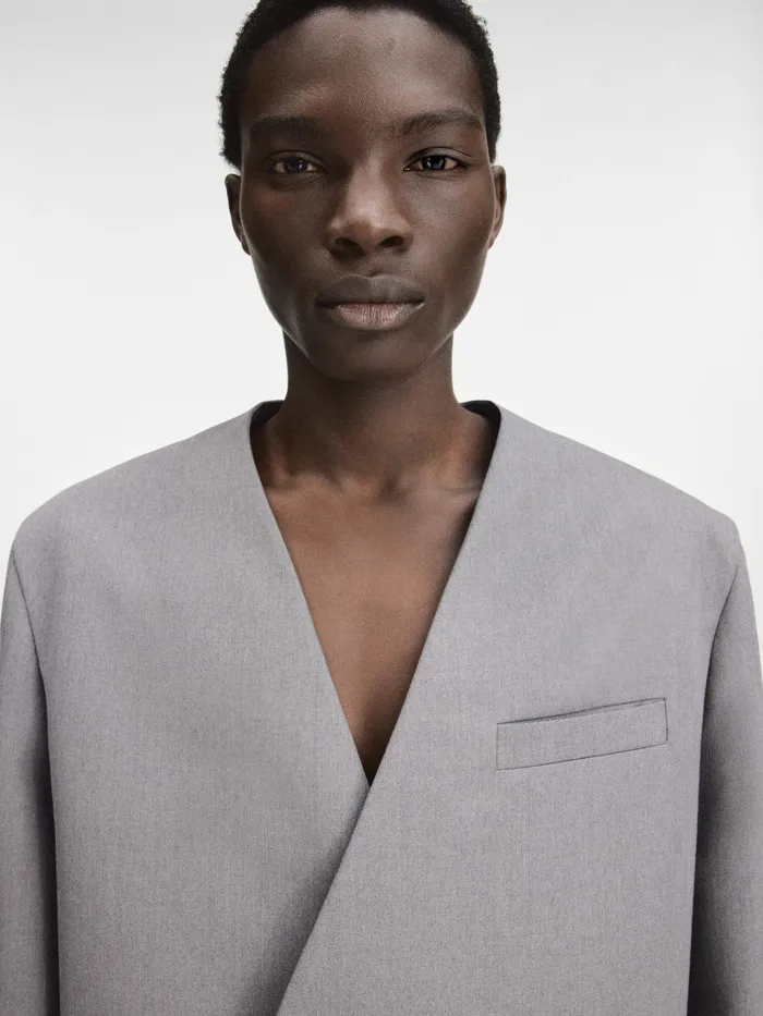JACQUEMUS Coats and Jackets Collarless Blazer Grey 8211 Men