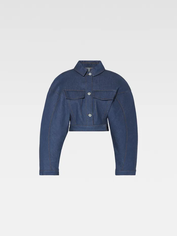 JACQUEMUS Coats and Jackets Cropped Denim Jacket Navybrown 8211 Women
