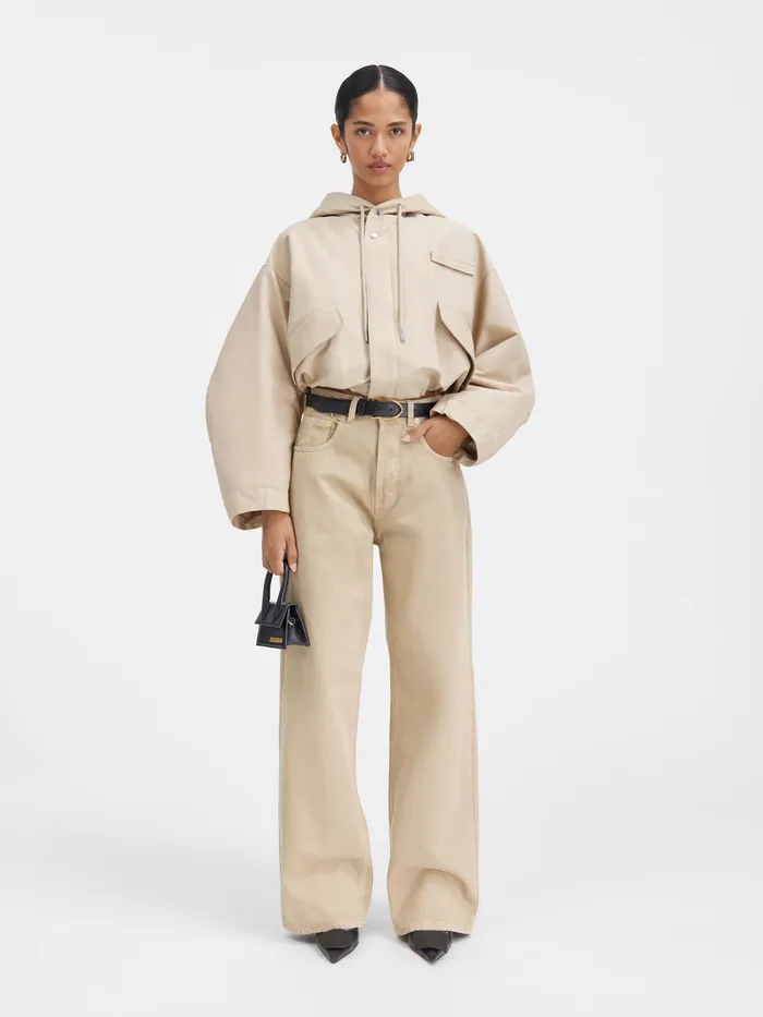 JACQUEMUS Coats and Jackets Cropped Parka Beige 8211 Women