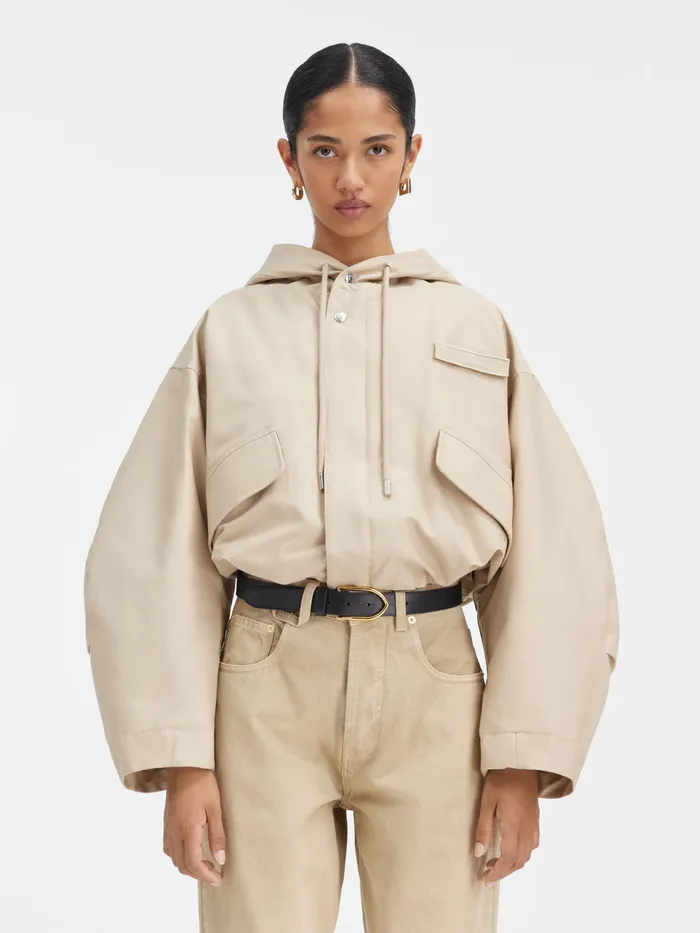 JACQUEMUS Coats and Jackets Cropped Parka Beige 8211 Women