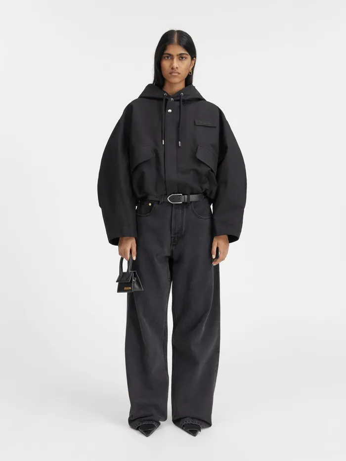 JACQUEMUS Coats and Jackets Cropped Parka Black 8211 Women