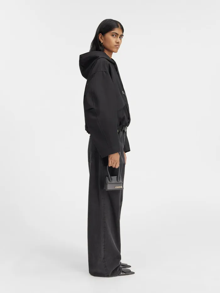 JACQUEMUS Coats and Jackets Cropped Parka Black 8211 Women