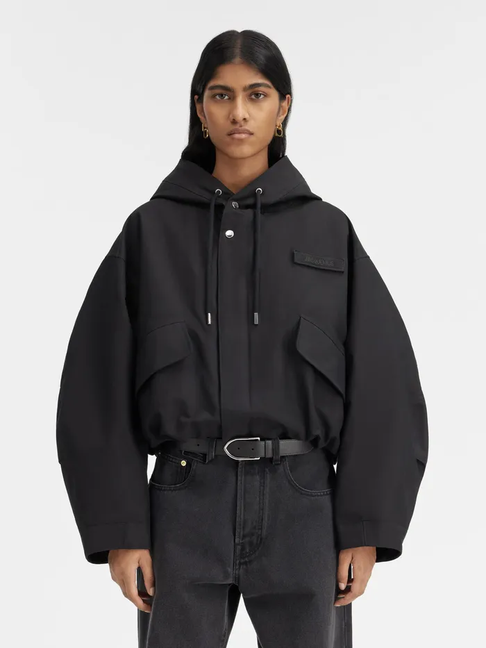 JACQUEMUS Coats and Jackets Cropped Parka Black 8211 Women