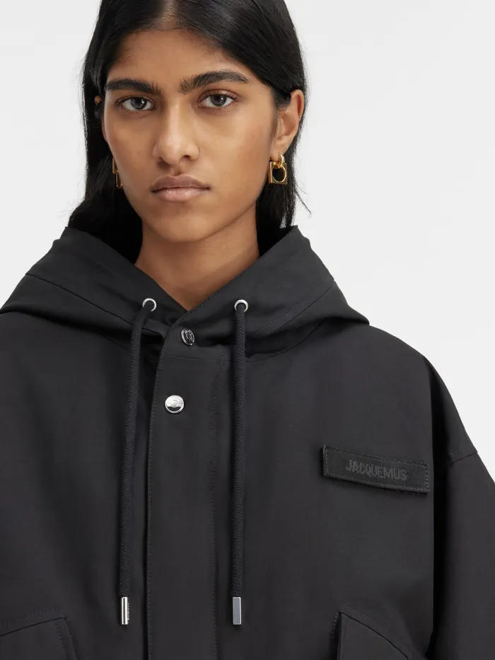 JACQUEMUS Coats and Jackets Cropped Parka Black 8211 Women