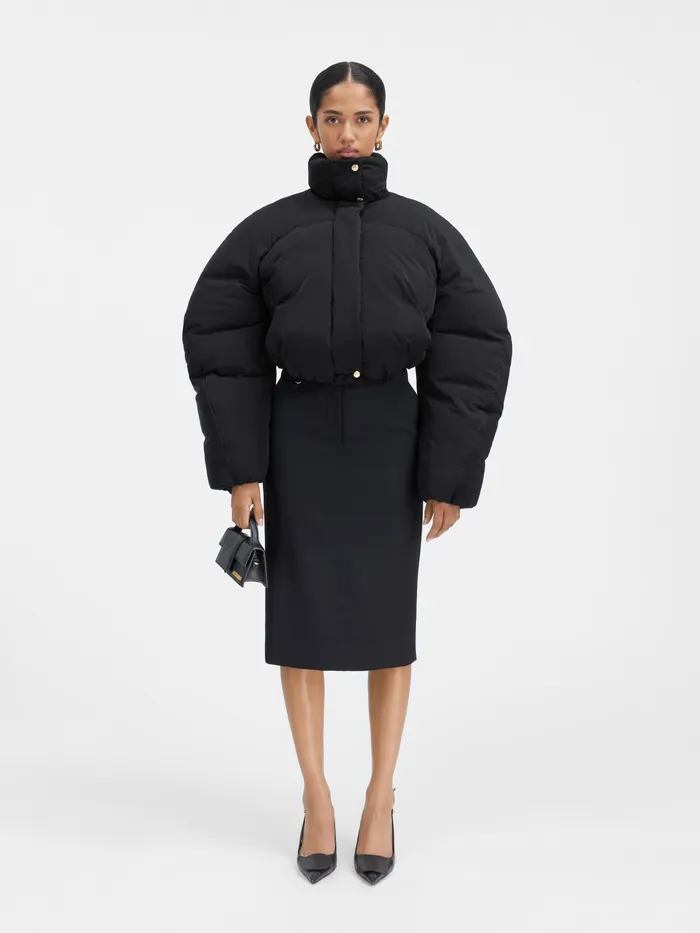 JACQUEMUS Coats and Jackets Cropped Puffer Black 8211 Women