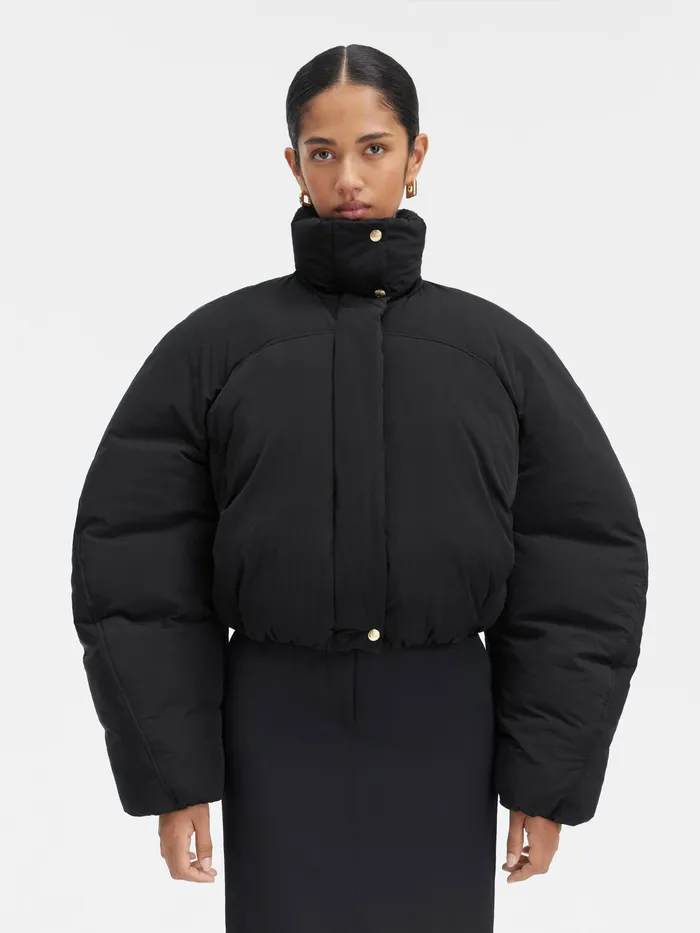 JACQUEMUS Coats and Jackets Cropped Puffer Black 8211 Women