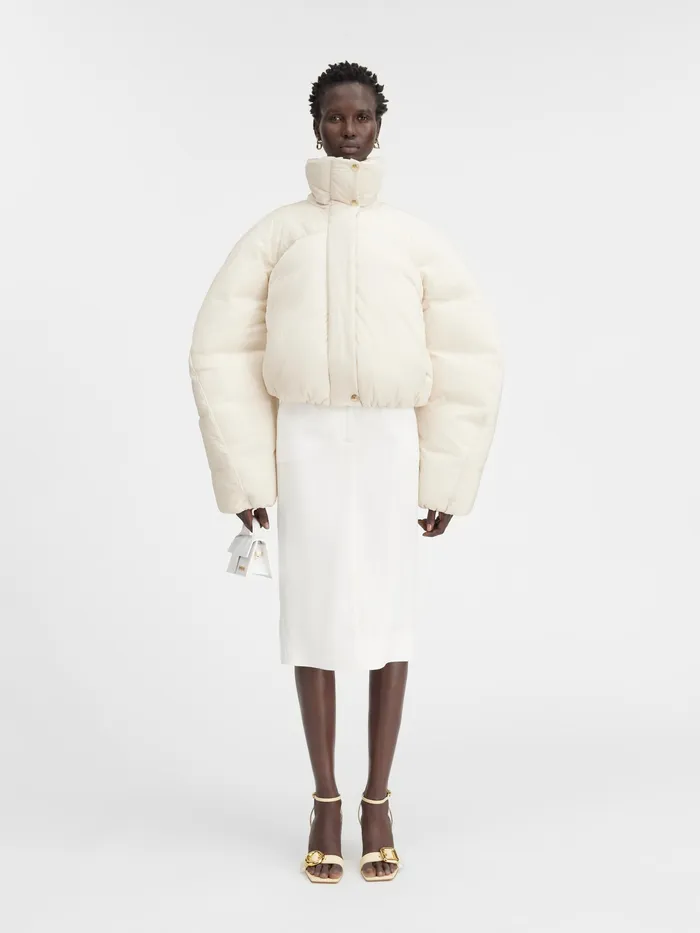 JACQUEMUS Coats and Jackets Cropped Puffer Offwhite 8211 Women