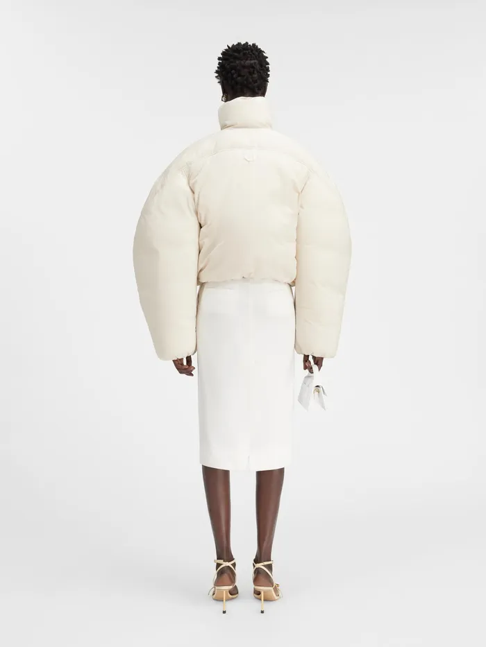JACQUEMUS Coats and Jackets Cropped Puffer Offwhite 8211 Women