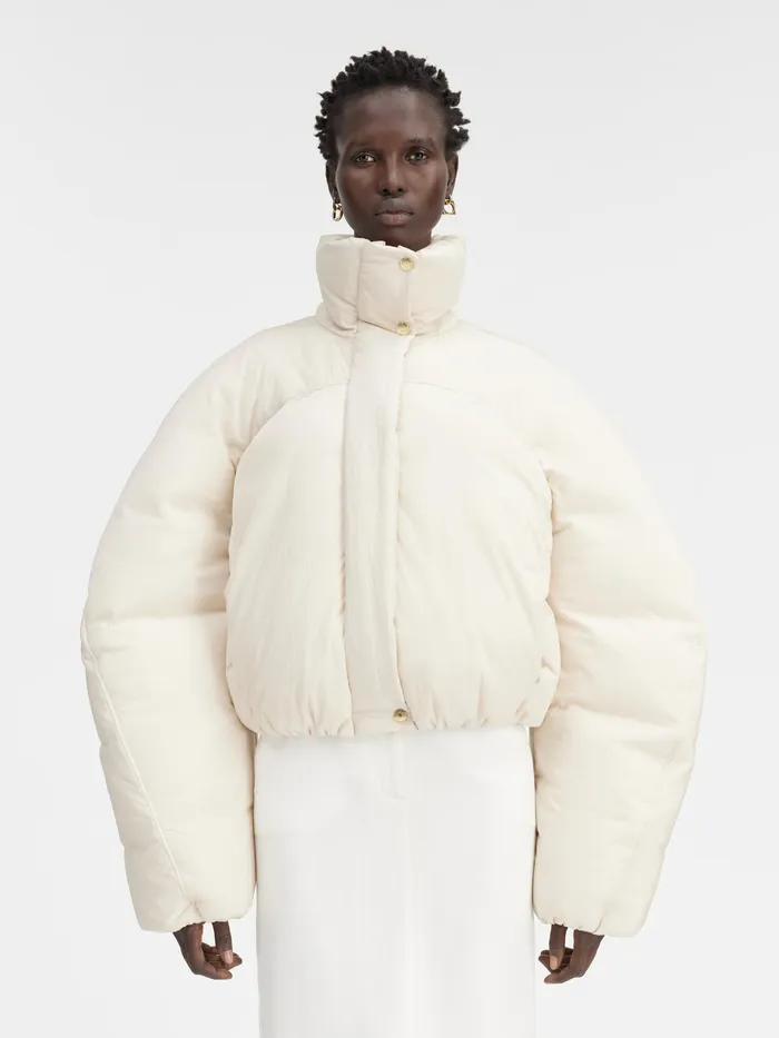 JACQUEMUS Coats and Jackets Cropped Puffer Offwhite 8211 Women
