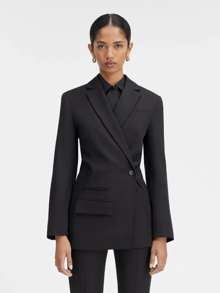 JACQUEMUS Coats and Jackets Crossover Double Breasted Blazer Black 8211 Women