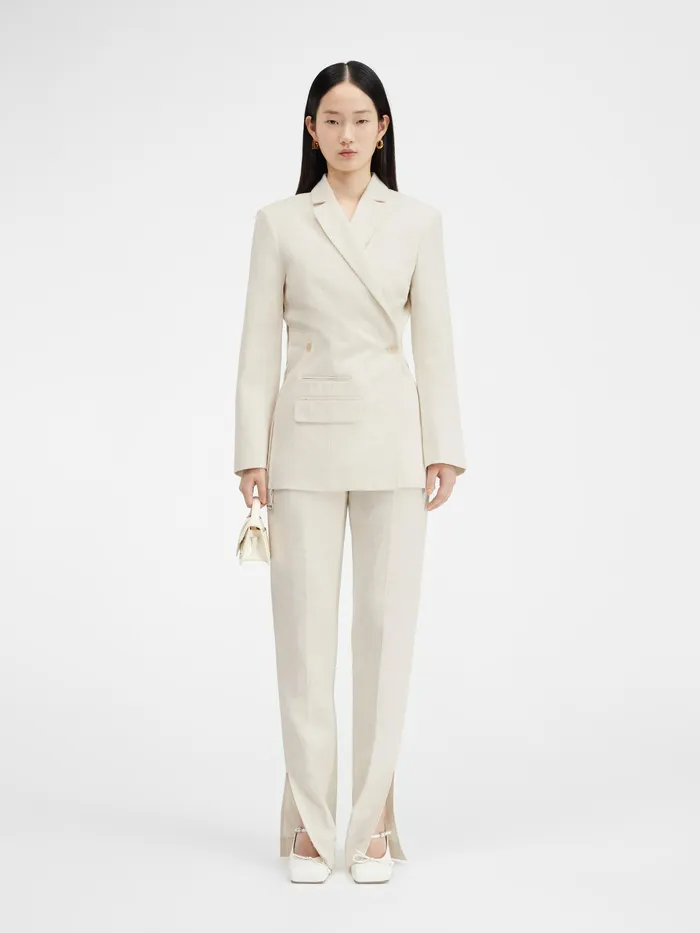 JACQUEMUS Coats and Jackets Crossover Double Breasted Blazer Offwhite 8211 Women