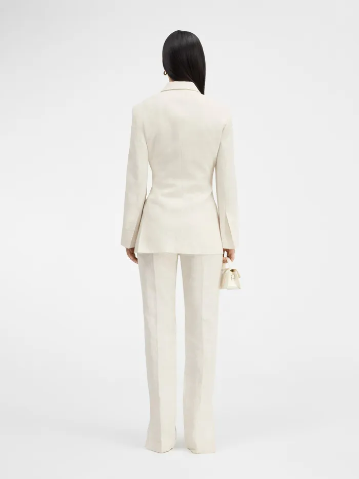 JACQUEMUS Coats and Jackets Crossover Double Breasted Blazer Offwhite 8211 Women