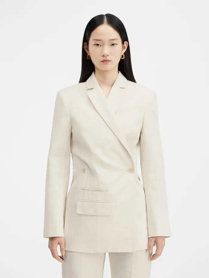 JACQUEMUS Coats and Jackets Crossover Double Breasted Blazer Offwhite 8211 Women