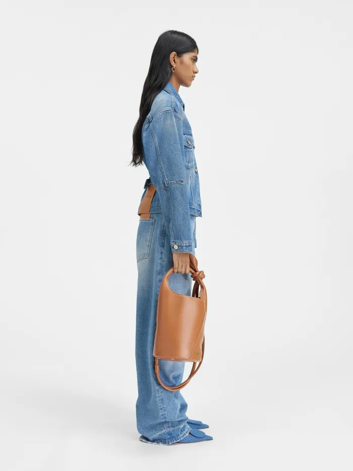 JACQUEMUS Coats and Jackets Curved Denim Jacket Bluetabac 2 8211 Women