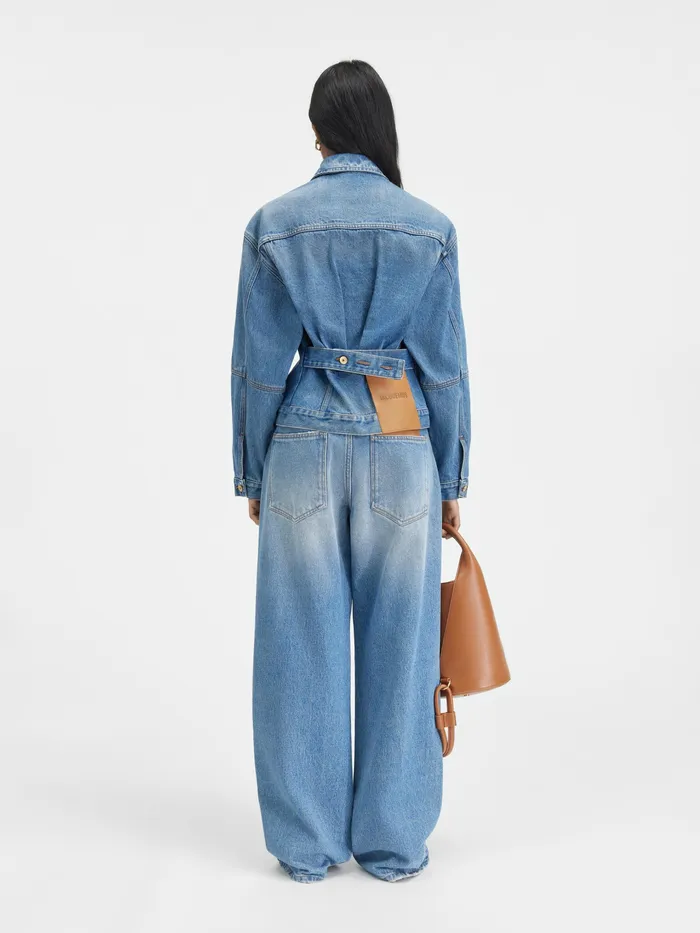 JACQUEMUS Coats and Jackets Curved Denim Jacket Bluetabac 2 8211 Women