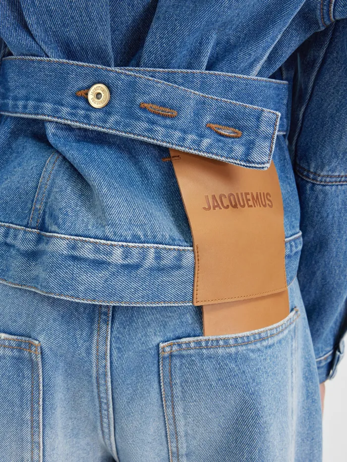 JACQUEMUS Coats and Jackets Curved Denim Jacket Bluetabac 2 8211 Women